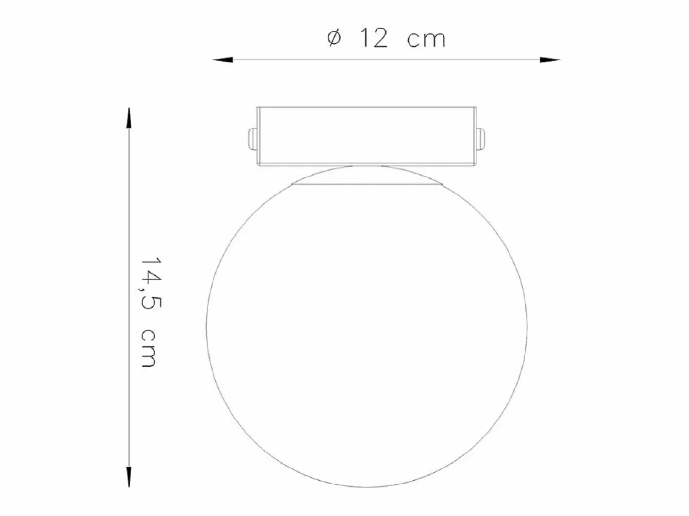 Sollux Lighting Lámparas de techo Zynfi moderno de acero/vidrio - 1 fuentes luminosas 3000K - L.12 x A.14,5 cm - Negro