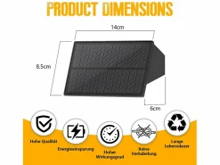 NETTLIFE Lámparas solares para exteriores - 4 apliques solares de pared para exteriores, luz blanca cálida Negro