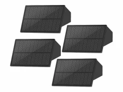 NETTLIFE Lámparas solares para exteriores - 4 apliques solares de pared para exteriores, luz blanca cálida Negro