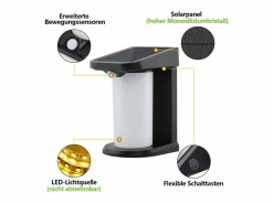 Lámparas solares para exteriores con sensor de movimiento - Lámpara solar de pared para exteriores 2 modos, impermeable 3000 K, blanco cálido^NETTLIFE Hot