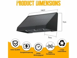 Lámparas solares para exteriores - Aplique solar de pared para exteriores luces LED de pared para exteriores blanco cálido de 3000 K 2 modos^NETTLIFE Clearance