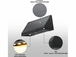 Lámparas solares para exteriores - Aplique solar de pared para exteriores luces LED de pared para exteriores blanco cálido de 3000 K 2 modos^NETTLIFE Clearance