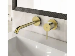 Essebagno Grifo|Lollipop mezclador de lavabo empotrado oro cepillado