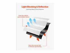 Lona de Plástico Resistente SucceBuy Rollo de Película de Plástico de 0,35 mm, 305 x 3048 cm, Película Blanca y Negra de Alta Resistencia Negro Sale