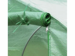 Lona de repuesto para invernadero túnel, PE resistente a los rayos UV, impermeable, con 6 ventanas y puerta enrollable, (300x300x200cm) Verde Outlet