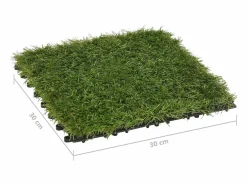 Losetas de césped artificial 22 uds 30x30 cm Verde Best