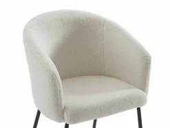 Vente-unique Lote 6 sillas en forma de ola de tejido rizado y metal - MORONI de Pascal MORABITO Crema Outlet