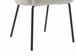 Vente-unique Lote 6 sillas en forma de ola de tejido rizado y metal - MORONI de Pascal MORABITO Crema Outlet