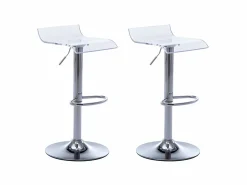 Vente-unique Muebles De Bar|Taburete Alto|Lote 2 taburetes bar OLIVIER Acrílico