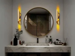 OZAIA Lote de 2 apliques de pared de metal - Alt. 40 x P 11 cm - Alt. 40 x P 11 cm - LYNOR Dorado
