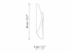 OZAIA Lote de 2 apliques de pared de metal - Alt. 40 x P 11 cm - Alt. 40 x P 11 cm - LYNOR Dorado