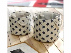 Lote de 2 cestas de tela con estampado de constelación^Calicosy Discount