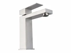 Lote de 2 grifos mezcladores mecánicos cuadrados de acero inoxidable, acabado en acero inoxidable cepillado, CANILAS^Shower & Design Discount