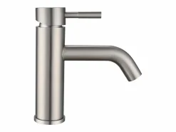 Shower & Design Lote de 2 grifos mezcladores mecánicos redondos de acero inoxidable, acabado en acero inoxidable cepillado, SALAVAN Plateado Clearance