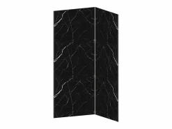 Shower & Design Lote de 2 paneles murales de ducha efecto mármol de aluminio Ancho 90 x 120 x Alt. 210 cm ENEKO Negro New