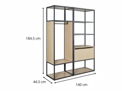 Lote de 2 percheros de madera y metal OSLO Gris Online