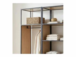 Lote de 2 percheros de madera y metal OSLO Gris Online