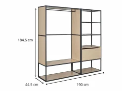 Armario Abierto, Vestidor|Lote de 2 percheros de madera y metal OSLO