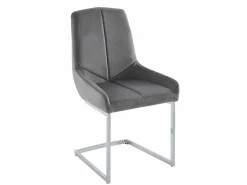 Lote de 6 sillas cantilever de terciopelo y metal cromado - - BERLONA^Vente-unique Sale