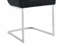 Vente-unique Lote de 2 sillas cantilever de terciopelo y metal cromado - - BERLONA Negro Discount
