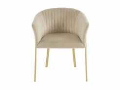 Vente-unique Lote de 6 sillas con reposabrazos de terciopelo y metal dorado - - ZAOVA Beige Sale