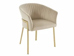 Vente-unique Lote de 6 sillas con reposabrazos de terciopelo y metal dorado - - ZAOVA Beige Sale