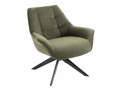 Vente-unique Sillón|Lote de 6 sillas con reposabrazos de tela y metal negro - - ZOLEVY