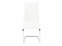 Lote de 2 sillas de comedor de diseño, asiento de cuero sintético acolchado, pata cromada OPUS^Kayelles Sale