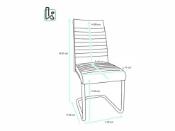 Lote de 2 sillas de comedor de diseño, asiento de cuero sintético acolchado, pata cromada OPUS^Kayelles Sale