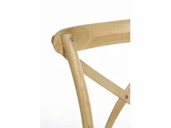 Sillas Y Lotes De Sillas|Lote de 2 sillas de madera de olmo marrón y ratán natural - CROSS