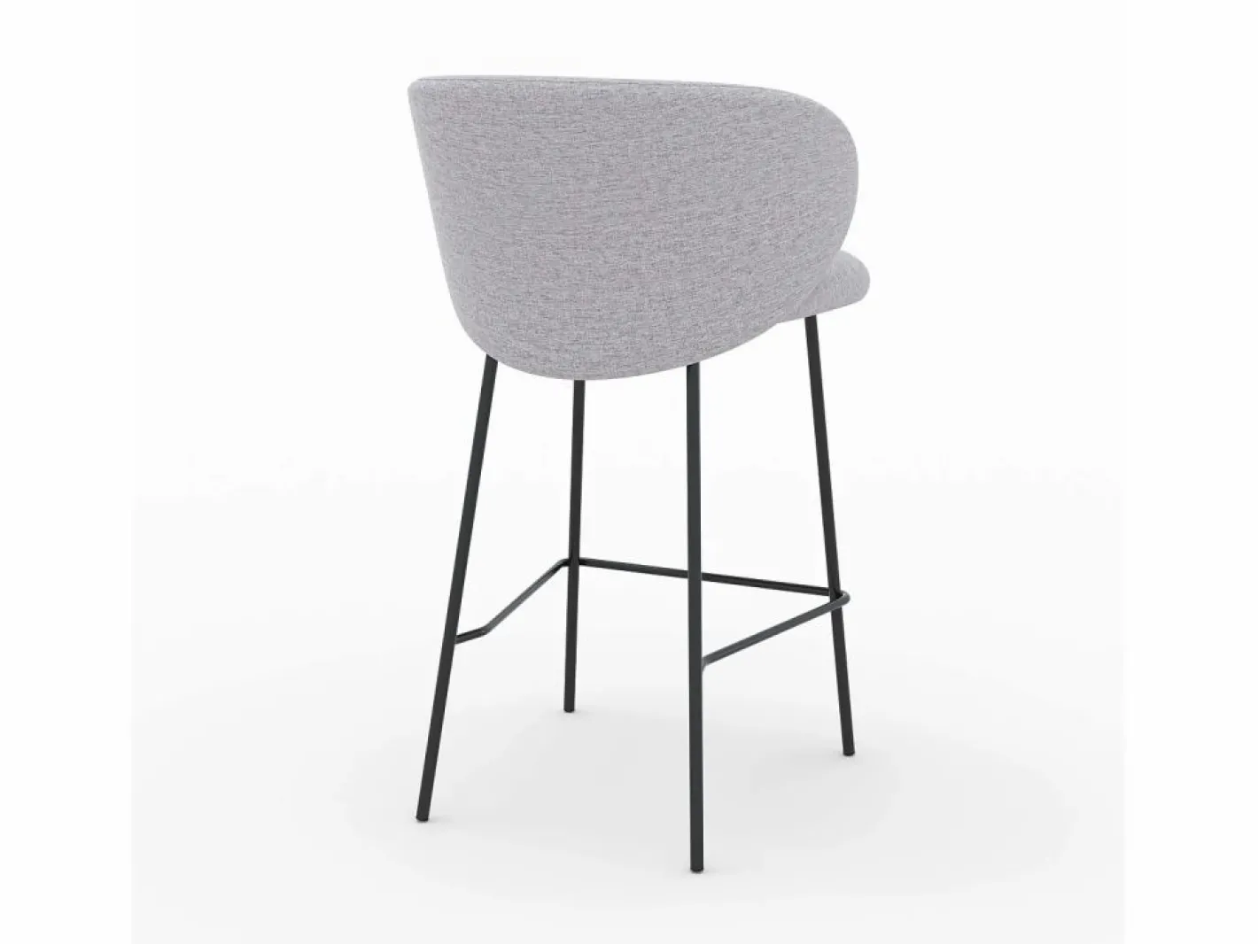 Rendez-Vous Déco Muebles De Bar|Taburete Alto|Lote de 2 sillas para isla central de tela claro 67 cm - Victoria