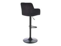 Vente-unique Lote de 2 taburetes de bar de terciopelo y metal - Altura ajustable - - PEGA Negro Sale
