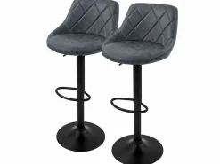 Lote de 2 taburetes de bar Taburete de bar giratorio regulable en altura Taburet^ML-DESIGN Discount