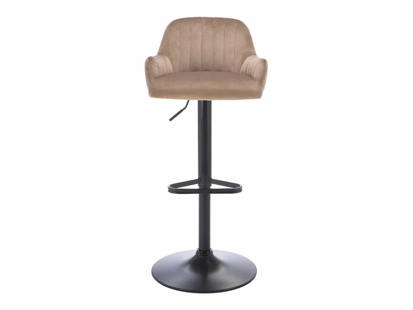 Vente-unique Muebles De Bar|Taburete Alto|Lote de 2 taburetes de bar de terciopelo y metal negro - Altura ajustable - - ELEANA