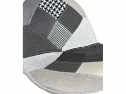 Kayelles Muebles De Bar|Taburete Alto|Lote de 2 taburetes de bar de diseño, asiento acolchado patchwork multicolor de tela, giratorio, altura ajustable SIG (patchwork gris)