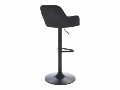 Vente-unique Muebles De Bar|Taburete Alto|Lote de 2 taburetes de bar de terciopelo y metal - Altura ajustable - - ELEANA