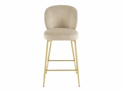 Vente-unique Muebles De Bar|Taburete Alto|Lote de 2 taburetes de bar de terciopelo y metal dorado - - POLPONA de Pascal MORABITO