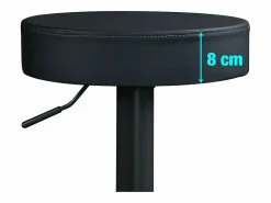 Kayelles Muebles De Bar|Taburete Alto|Lote de 2 taburetes de bar redondos s, asiento de símil cuero acolchado, giratorio y altura regulable YO ( integral)