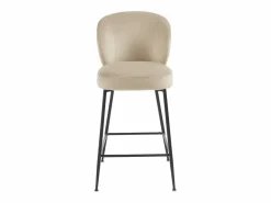 Vente-unique Muebles De Bar|Taburete Alto|Lote de 2 taburetes de terciopelo y metal negro - - POLPONA de Pascal MORABITO