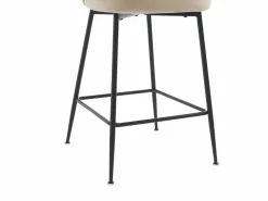 Vente-unique Muebles De Bar|Taburete Alto|Lote de 2 taburetes de terciopelo y metal negro - - POLPONA de Pascal MORABITO