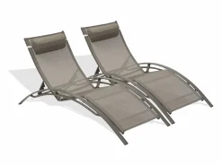 Dcb Garden Tumbona|Lote de 2 tumbonas de aluminio y lona plastificada