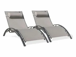 Dcb Garden Tumbona|Lote de 2 tumbonas de aluminio y lona plastificada