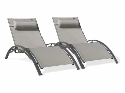 Dcb Garden Tumbona|Lote de 2 tumbonas de aluminio y lona plastificada