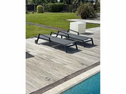 Lote de 2 tumbonas de aluminio y lona plastificada^Paris Garden Outlet