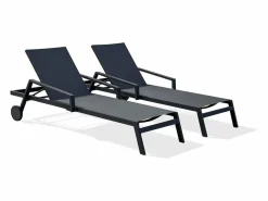Lote de 2 tumbonas de aluminio y lona plastificada^Paris Garden Outlet