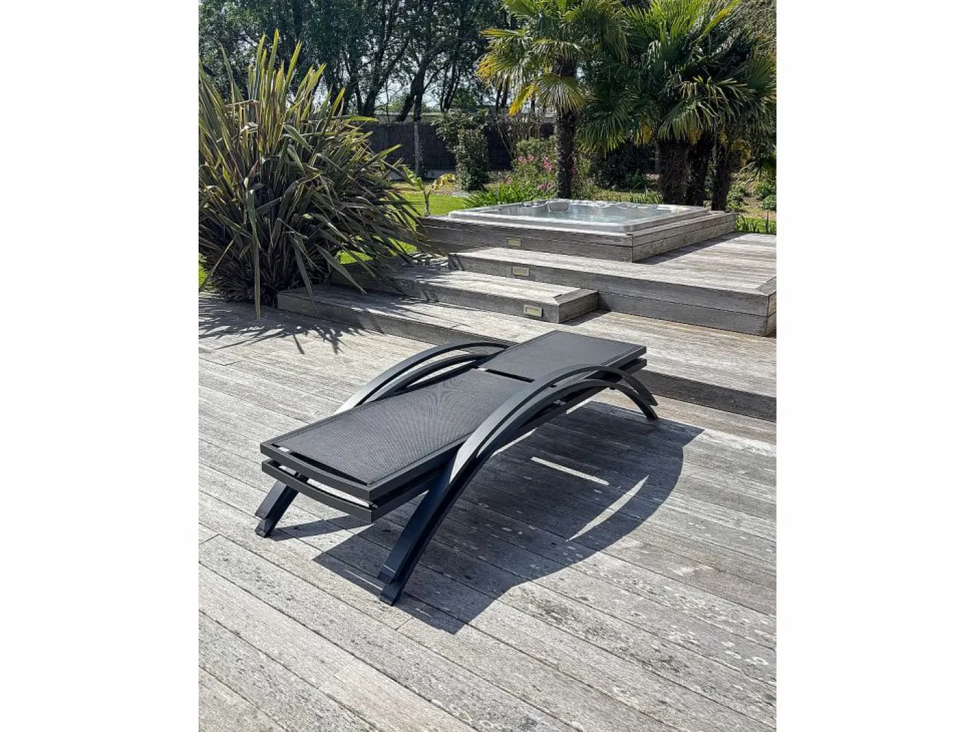 Lote de 2 tumbonas de lona plastificada y aluminio^Dcb Garden Hot