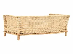 Garden Furniture Cama De Animales De Compañía|Louis-Léon Cesta para perros con cojín sauce natural 90x54x35 cm