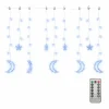 vidaxl Guirnalda Luminosa|Luces estrella y luna 138 LEDs azul con control remoto
