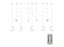 vidaxl Luces estrella y luna 138 LEDs blanco frío con control remoto