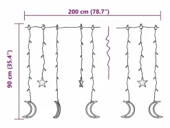 vidaxl Luces estrella y luna 138 LEDs blanco frío con control remoto